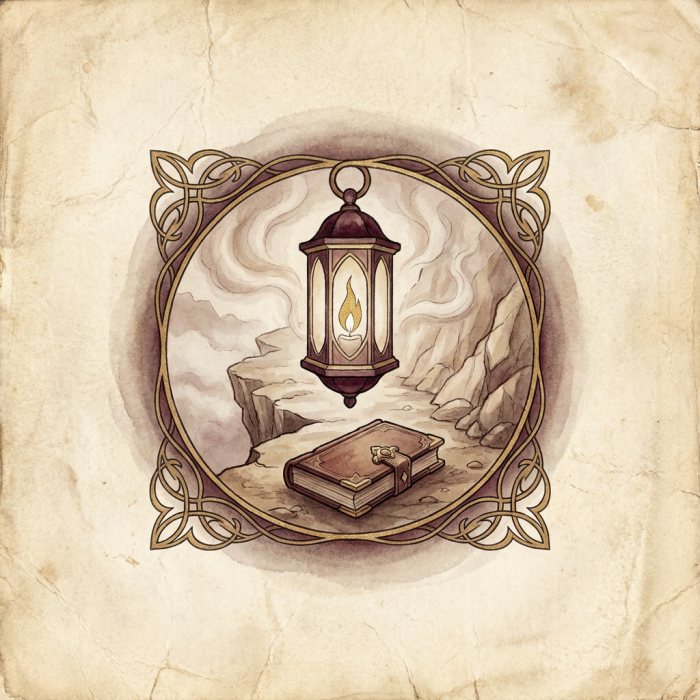 Challenge Number 7 — The Lantern on the Cliff, painted plate
