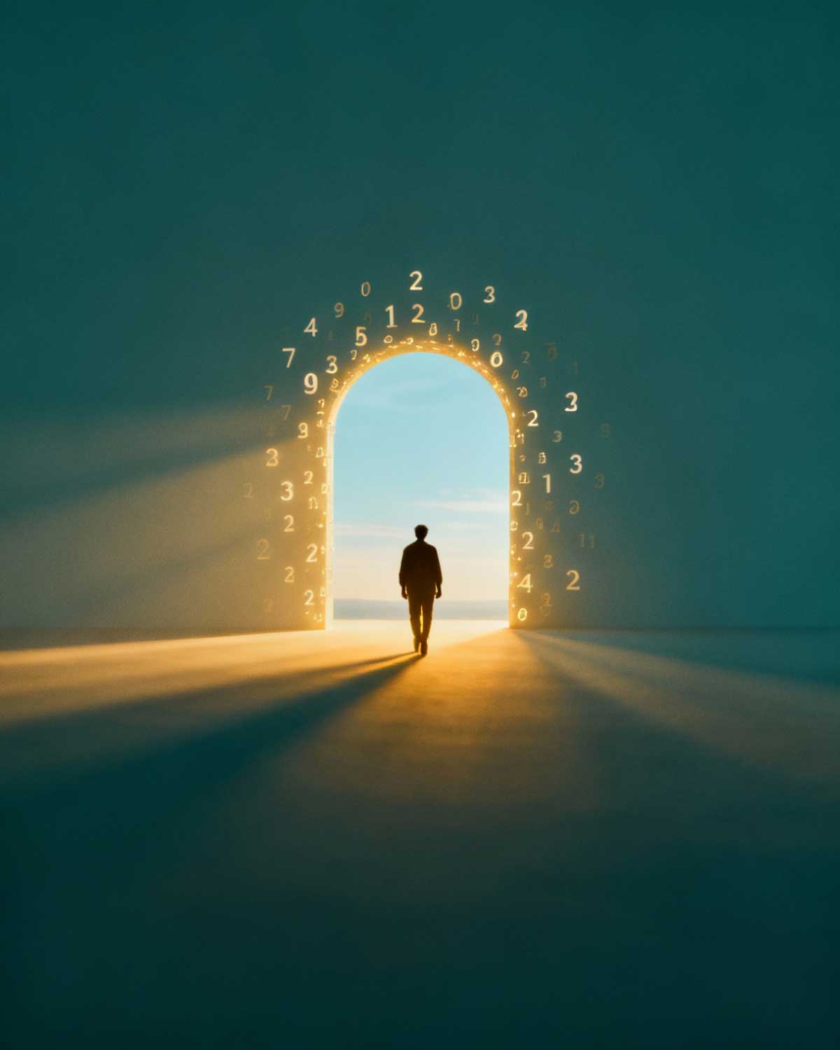 Mystical numerology imagery symbolizing yearly cycles and soul growth