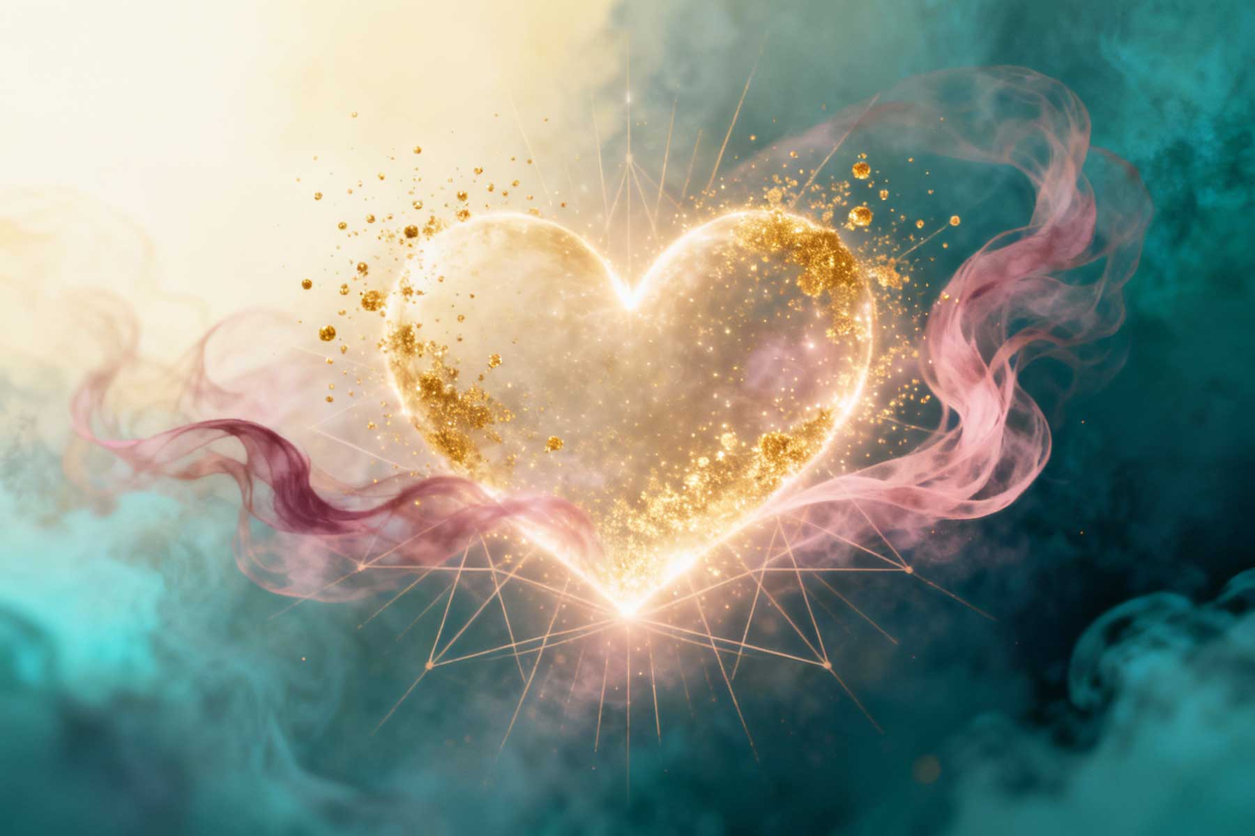 Soft golden light symbolizing love, forgiveness, and heart healing