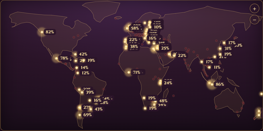 Relocation map with scored cities