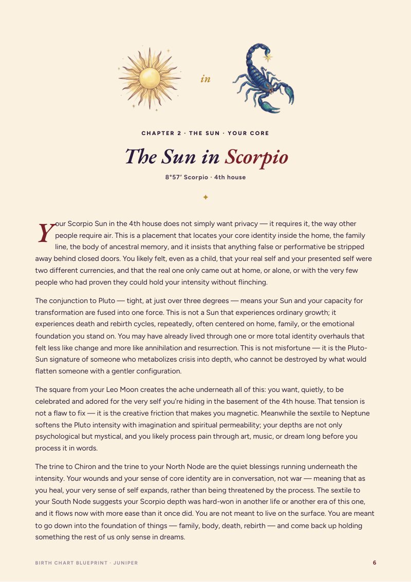 Each chapter opens on its painting: the Sun in Scorpio