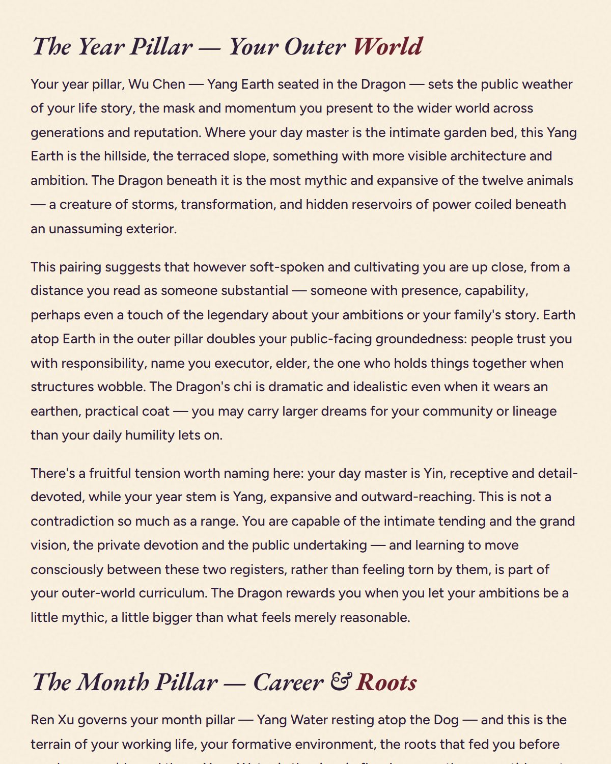 The Year Pillar — your outer world