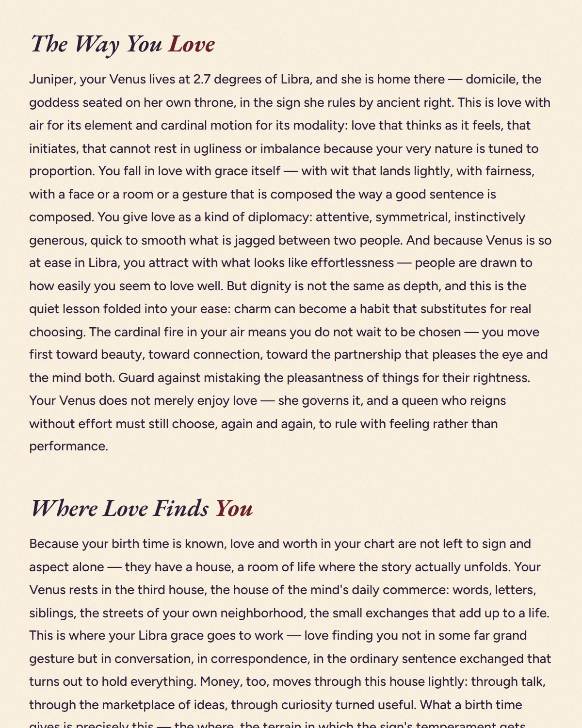 The way you love — your Venus by sign and dignity