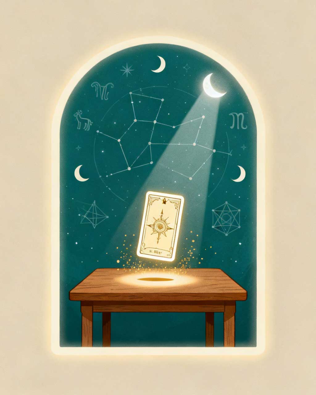 Mystical tarot altar for yes or no readings