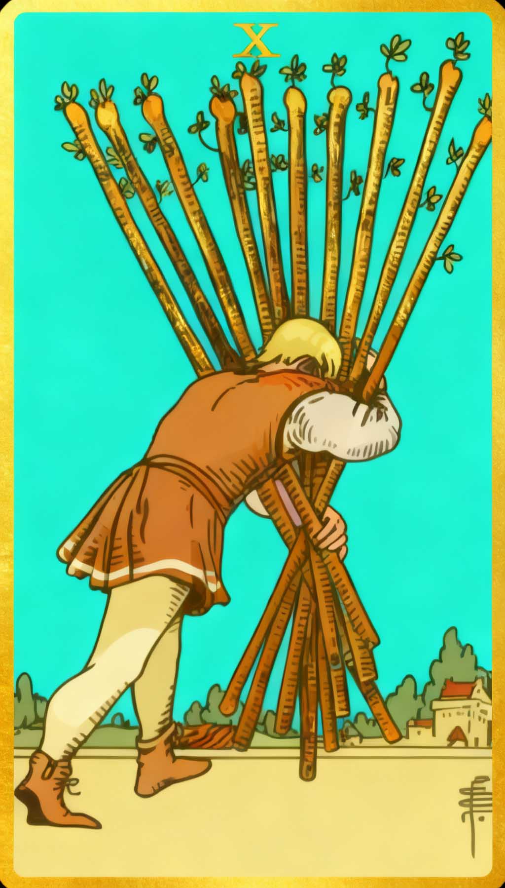 Ten Of Wands tarot card