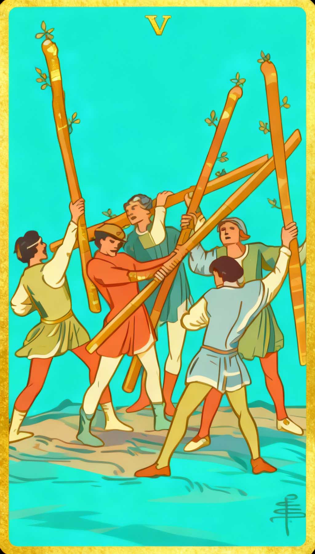 Five Of Wands tarot card