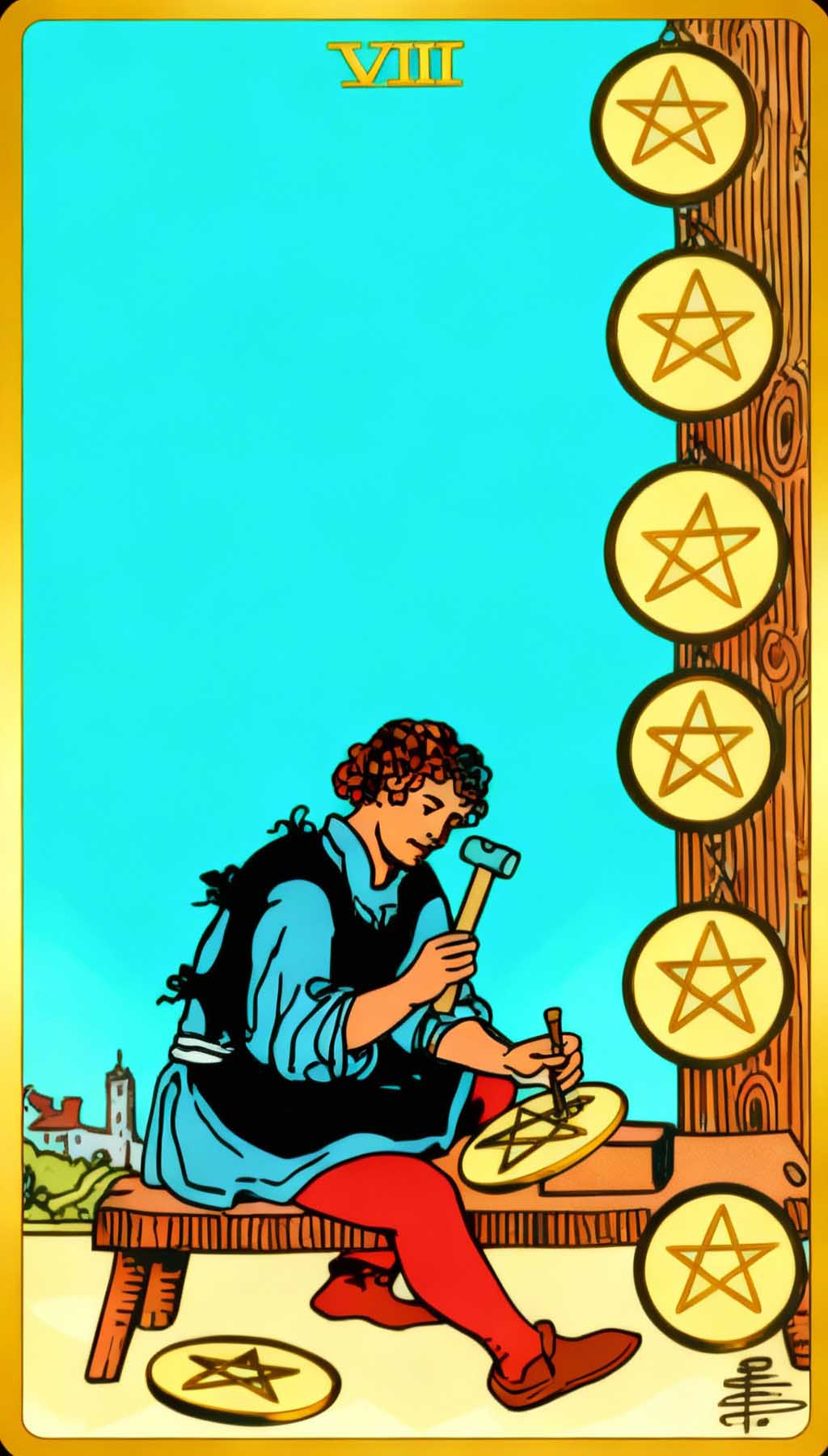 Eight Of Pentacles tarot card