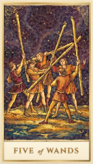 Five of Wands tarot card