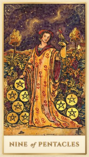 Nine of Pentacles tarot card